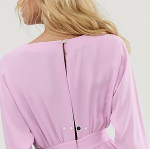 long sleeve satin midi dress